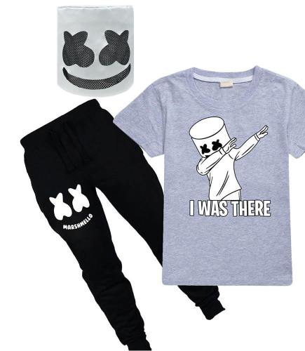 Dj Marshmello T Shirt And Sweatpants Outfit Sets Kids Cosplay Costume