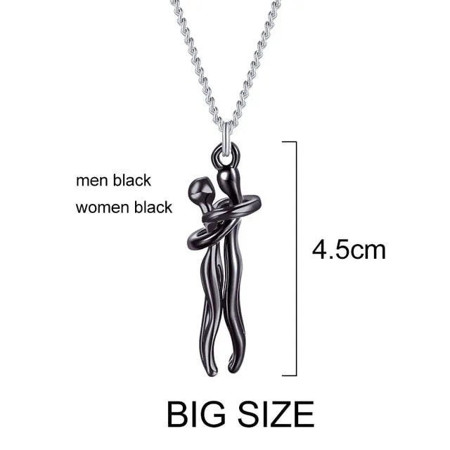 Couples Bffs Hug Little Person Necklace