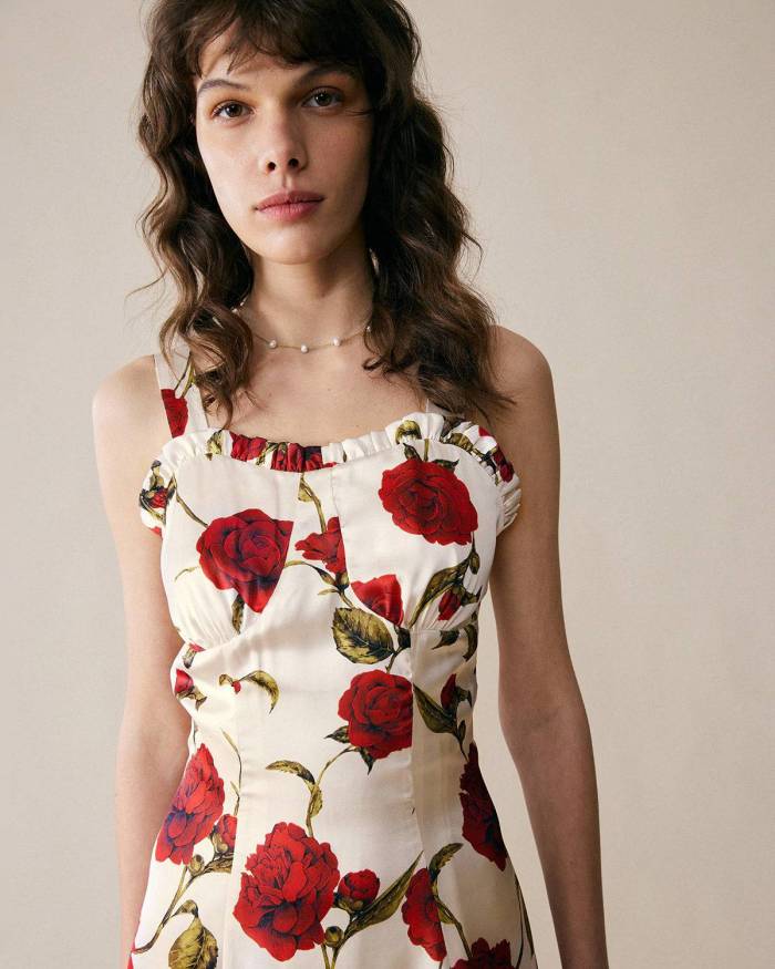 The Romance Ruffle Rose Dress