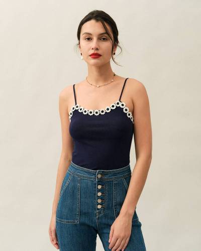 The Solid Daisy Trim Cami Top