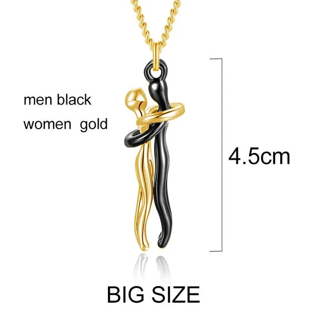 Couples Bffs Hug Little Person Necklace