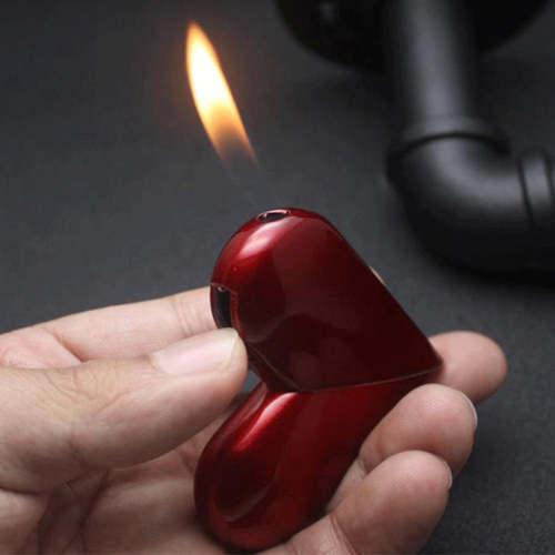 Heart-Shaped Folding Rotary Refillable Gas Lighter