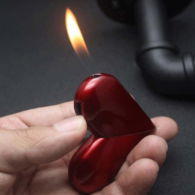 Heart-Shaped Folding Rotary Refillable Gas Lighter