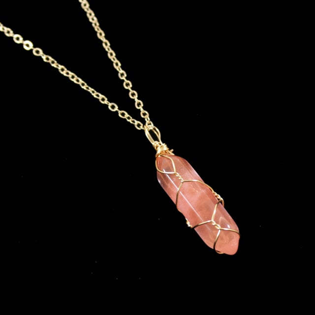 1Pc Crystal Necklace Natural Stone Healing Necklace