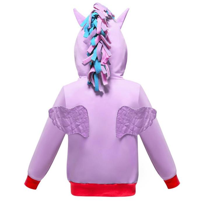 My Little Pony Girls Full Zip Up Hoodie With Ears Mane And Wings