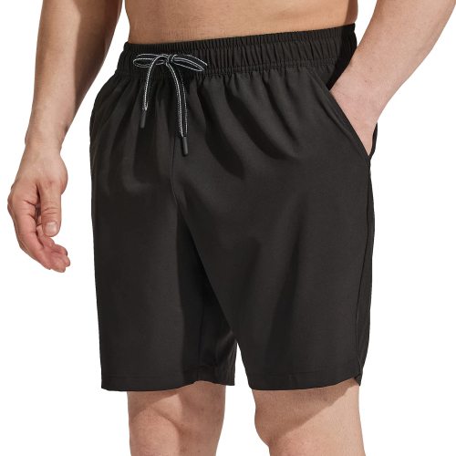 Men Quick-Dry Running Shorts With Zipper Pockets 7 Inch