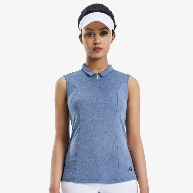 Women Golf Polo Shirts Sleeveless V Neck Tennis Shirt