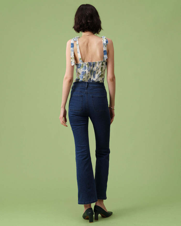 The Blue High Waisted Flare Jeans