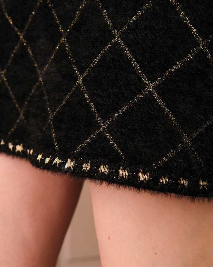 The High Waisted Argyle Mini Skirt