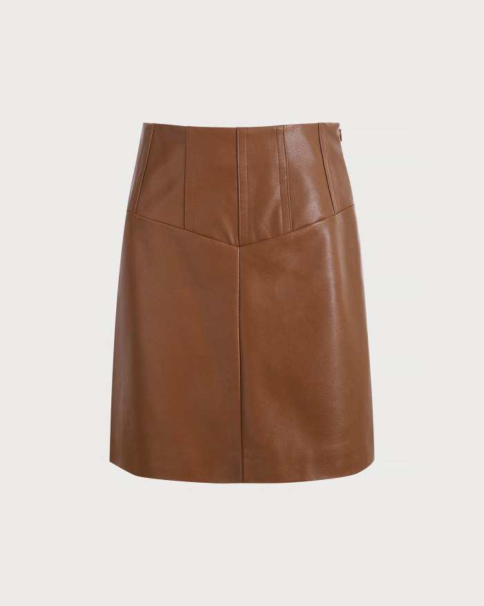 The High Waisted Pu Leather A-Line Mini Skirt