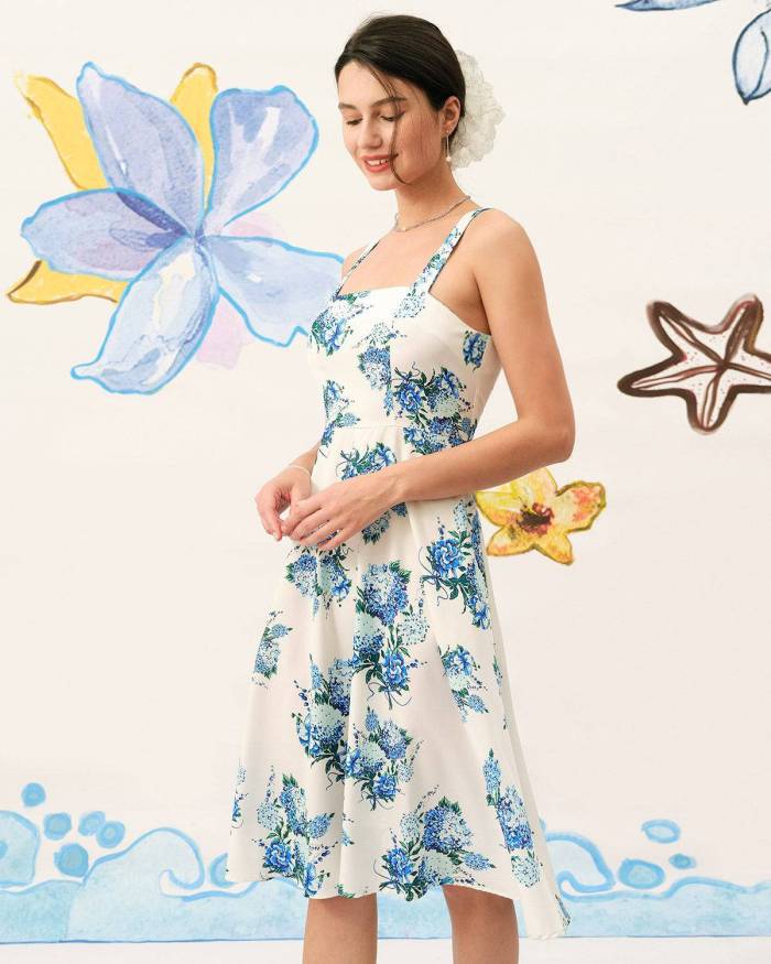 The Sleeveless Floral Midi Dress
