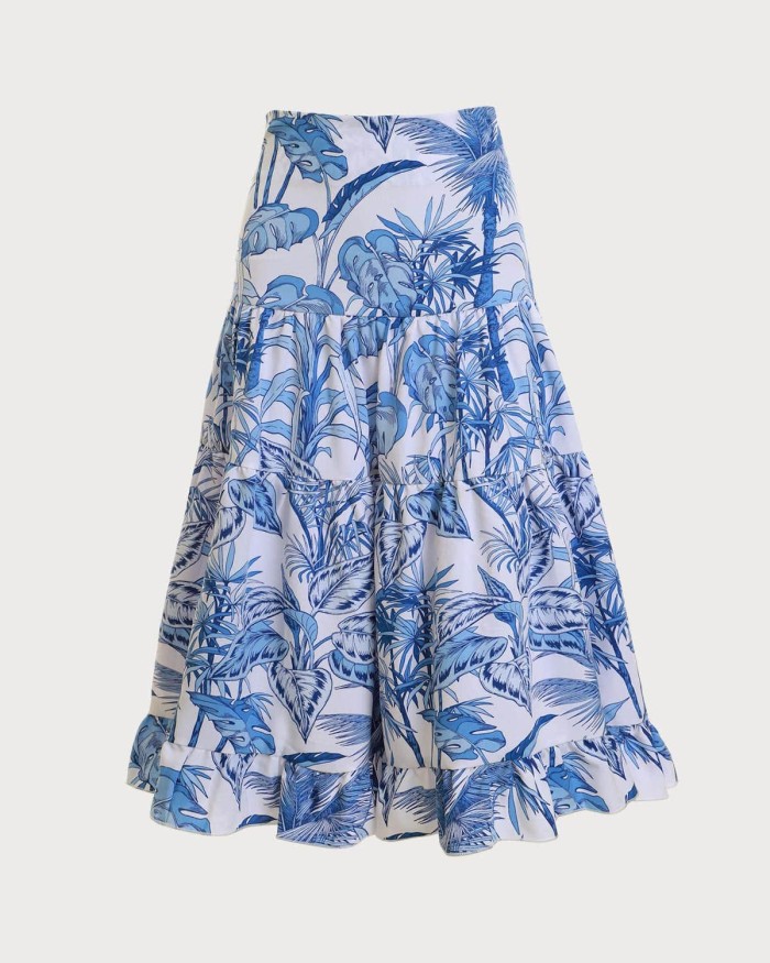 The Tiered Ruffle Hem A-Line Skirt