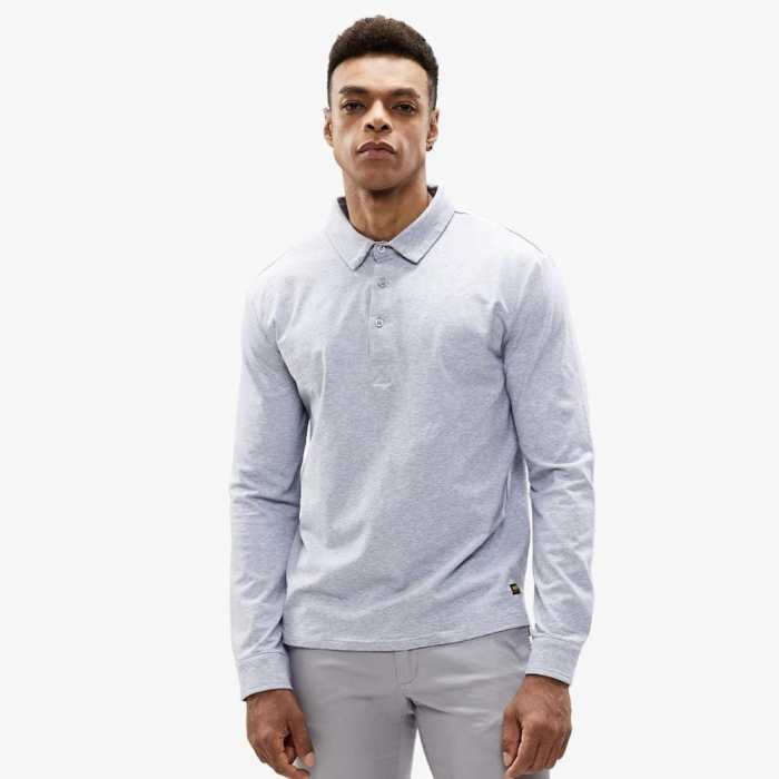 Men Golf Polo Shirts Regular-Fit Collared Cotton Shirt