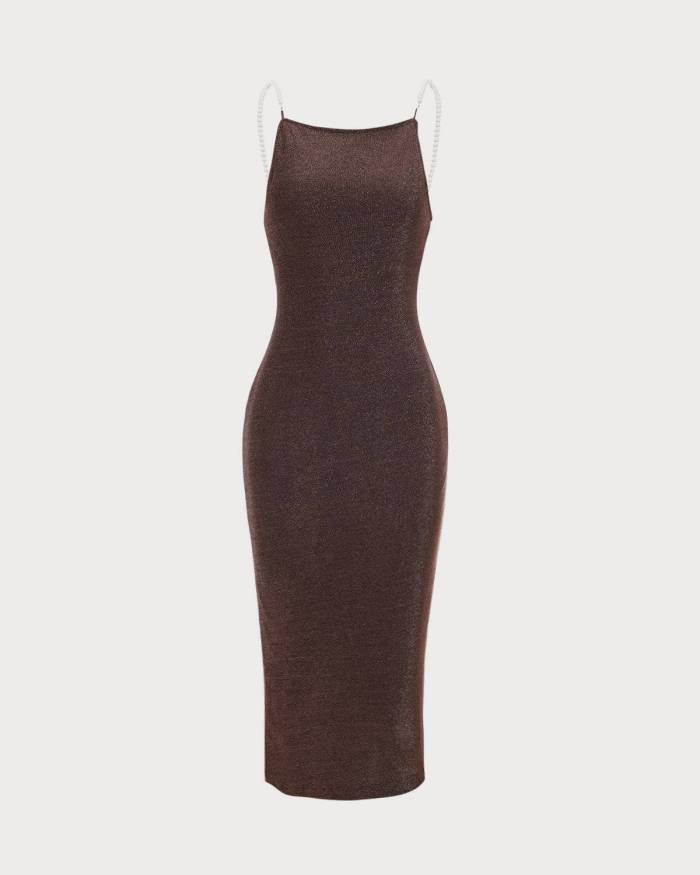 The Pearl Strap Bodycon Midi Dress