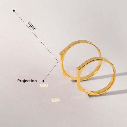 Techonolog “I🤍U” Light Projection Ring