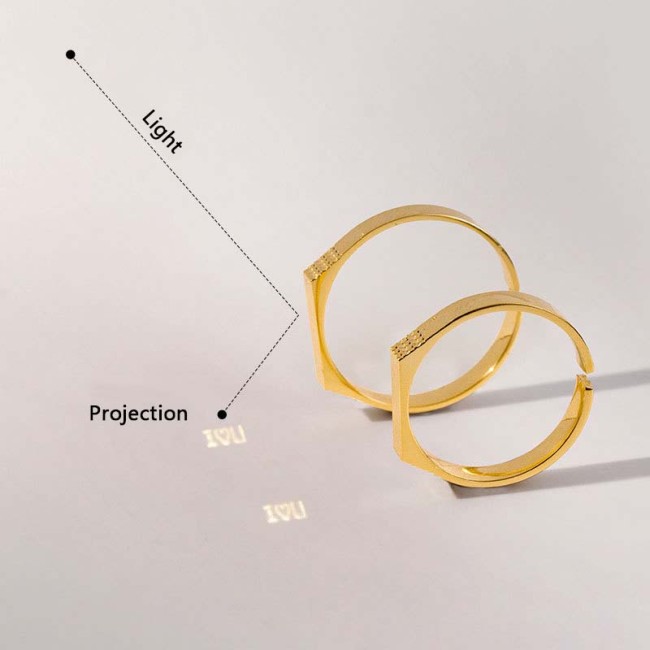 Techonolog “I🤍U” Light Projection Ring