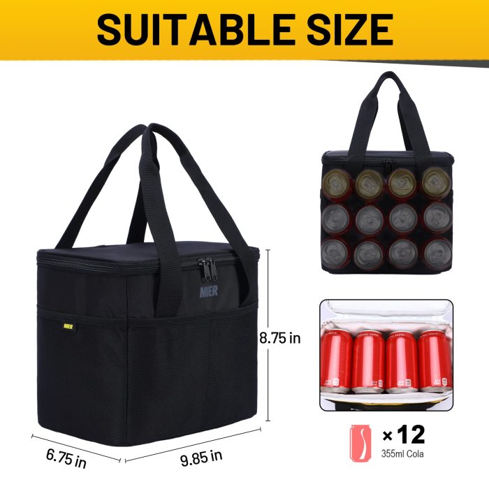 Insulated Lunch Bag Totes For Men Women 12 Can