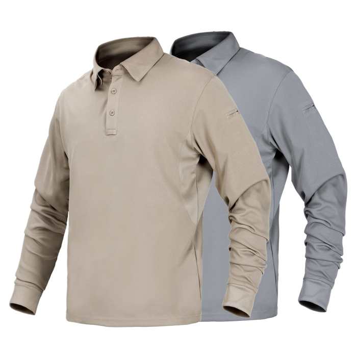 Men'S Outdoor Tactical Long Sleeve Polo Shirts Quick Dry