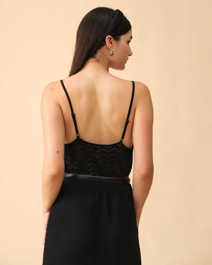 The Lace Trim Knit Cami Top