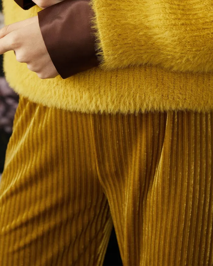 The Velvet Wide Leg Elasticized Pants
