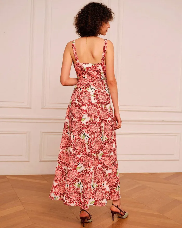 The Floral Front Split Maxi Dress