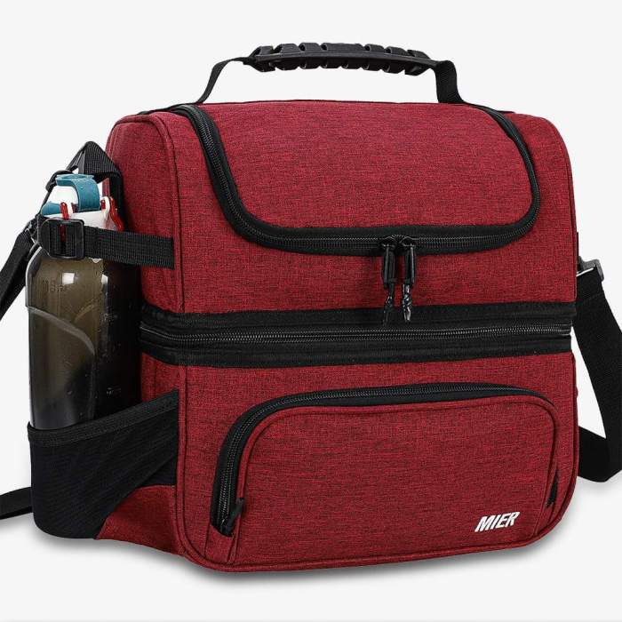 Large Insulated Lunch Bag Cooler Tote Dual Compartment