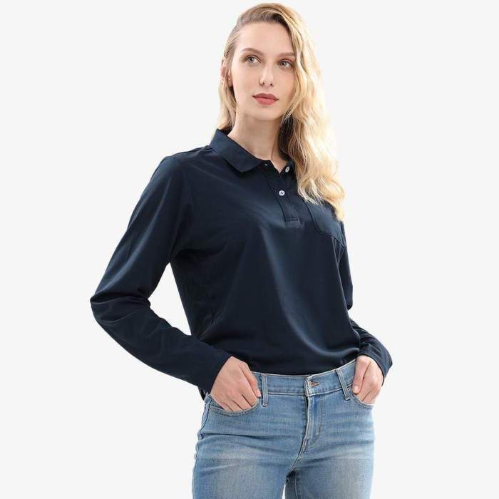 Women Long Sleeve Golf Polo Shirt Dry Fit Collared T-Shirts