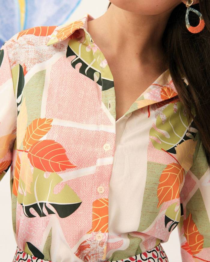 The Color Block Tropical Print Shirt