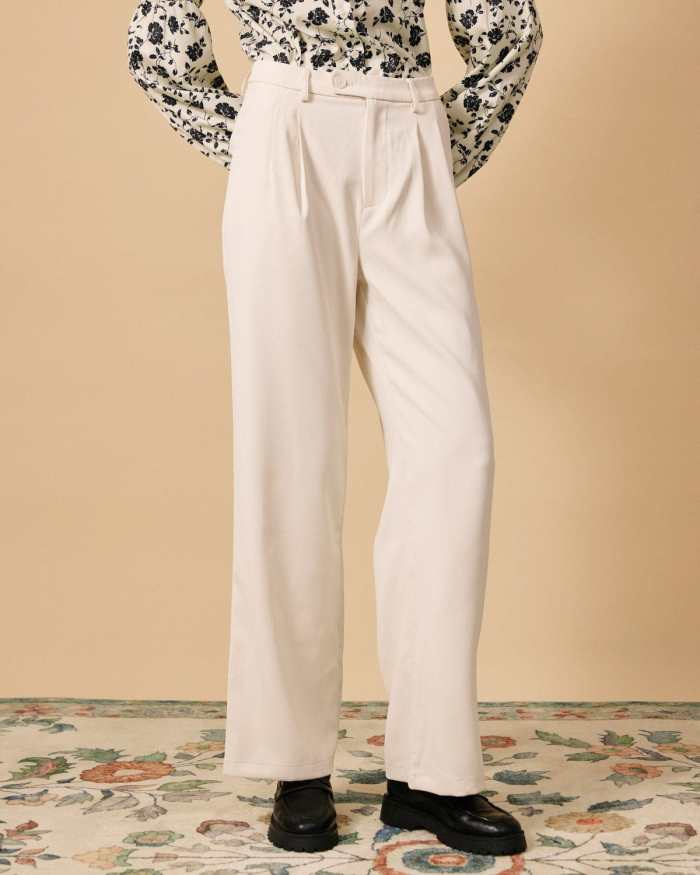 The Solid Wide Leg Suit Pants