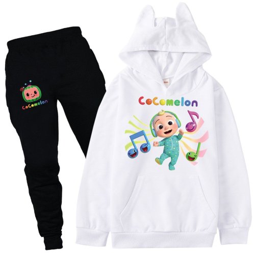 Musical Jj Baby Dance Print Girls Boys Cotton Hoodie Pants Long Outfit