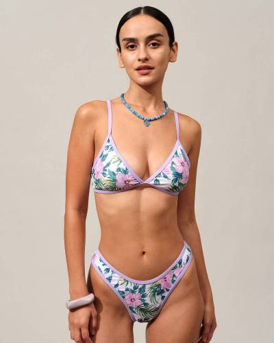 The Floral Middle Waist Bikini Bottom