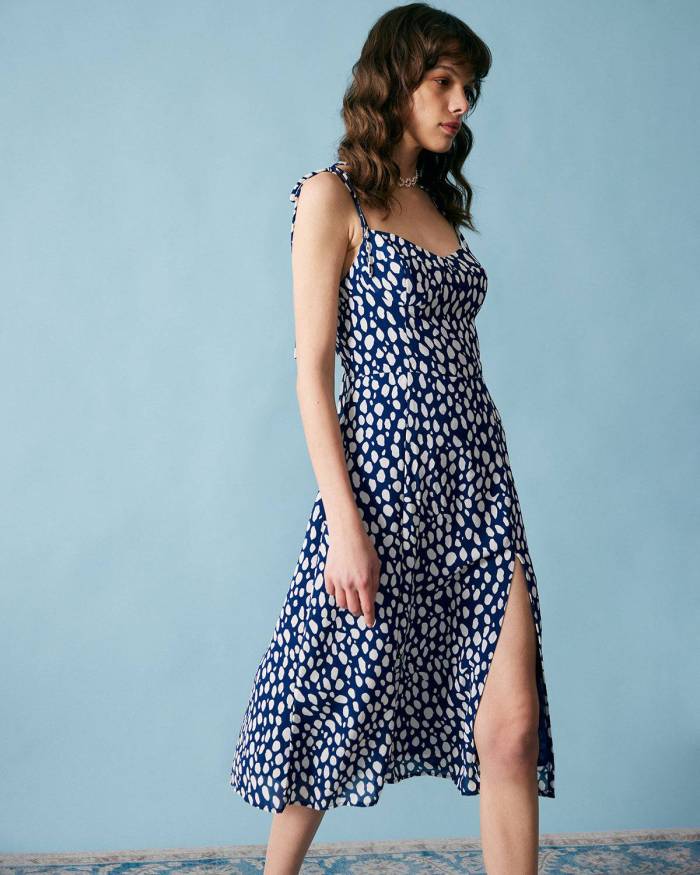 The Full Print Split Slip Dress
