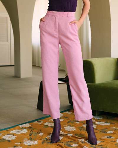 The Solid High Waisted Straight Leg Pants