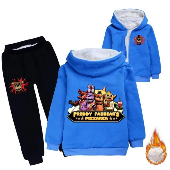 Five Nights At Freddy Print Girls Boys Fleece Lined Hoodie Sweatpants