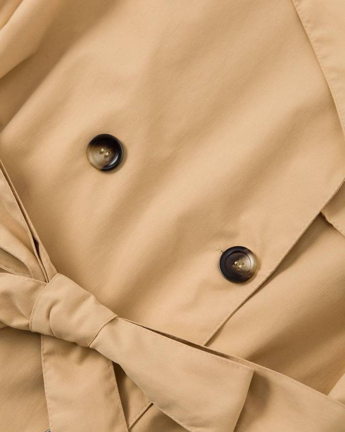 The Double-Breasted Solid Trench Coat