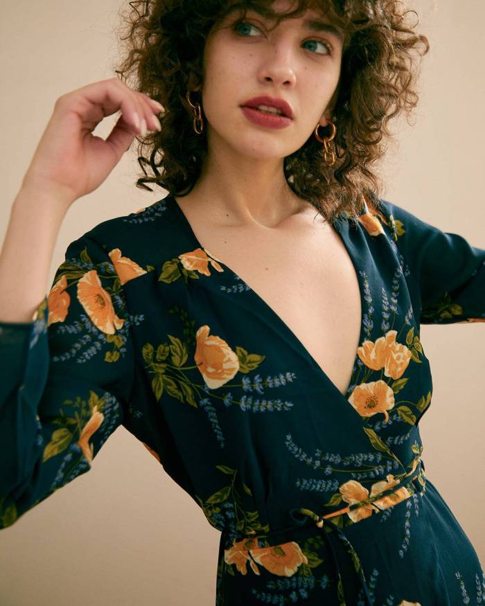 The Floral Printing Wrap Dress