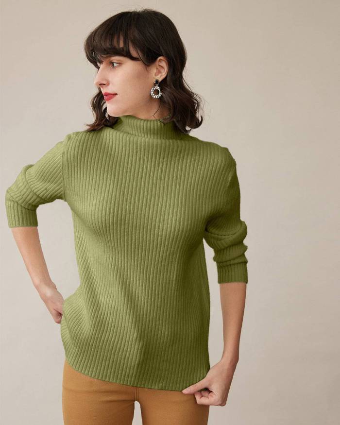 The Relaxed Turtleneck Ribbed Sweater