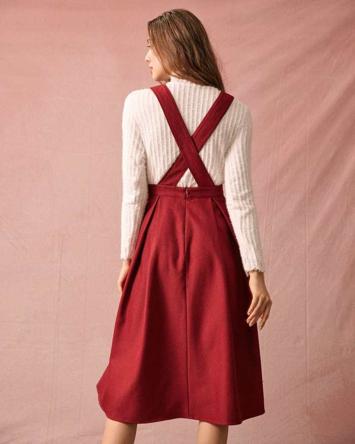 The Red Sleeveless Criss Cross Midi Dress