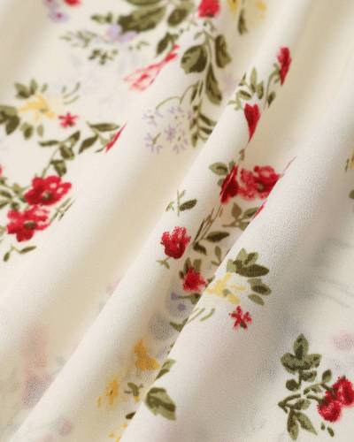 The Elasticized Shoulder Straps Floral Dress
