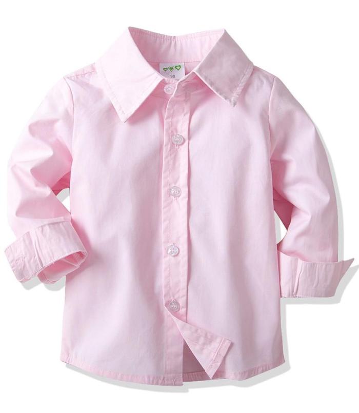 Pink Bow Tie Cotton Shirt And Suspender Jeans Boys Outfit Set