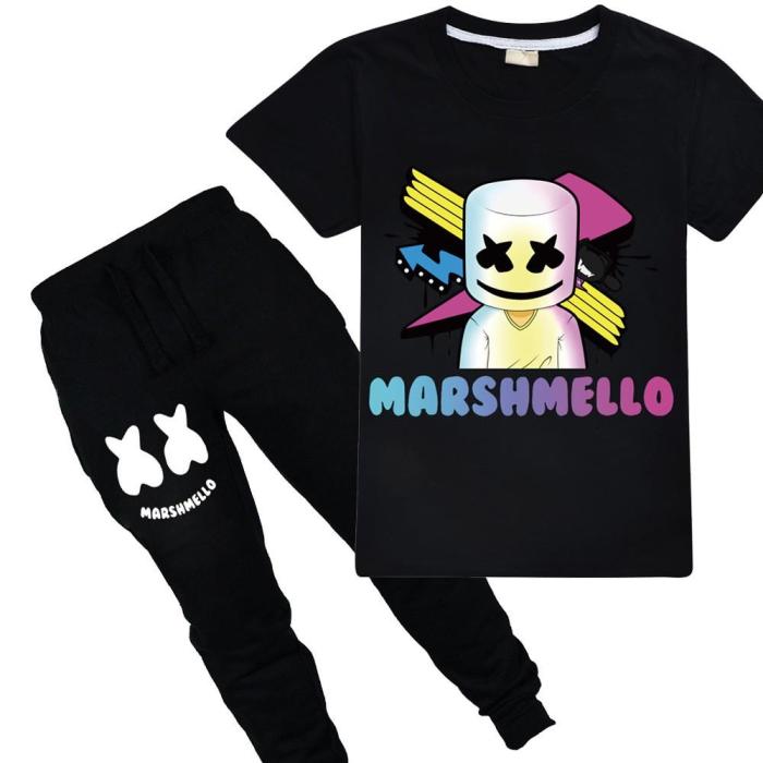 Arrows Dj Marshmello Girls Boys Cotton T Shirt N Black Sweatpants Suit