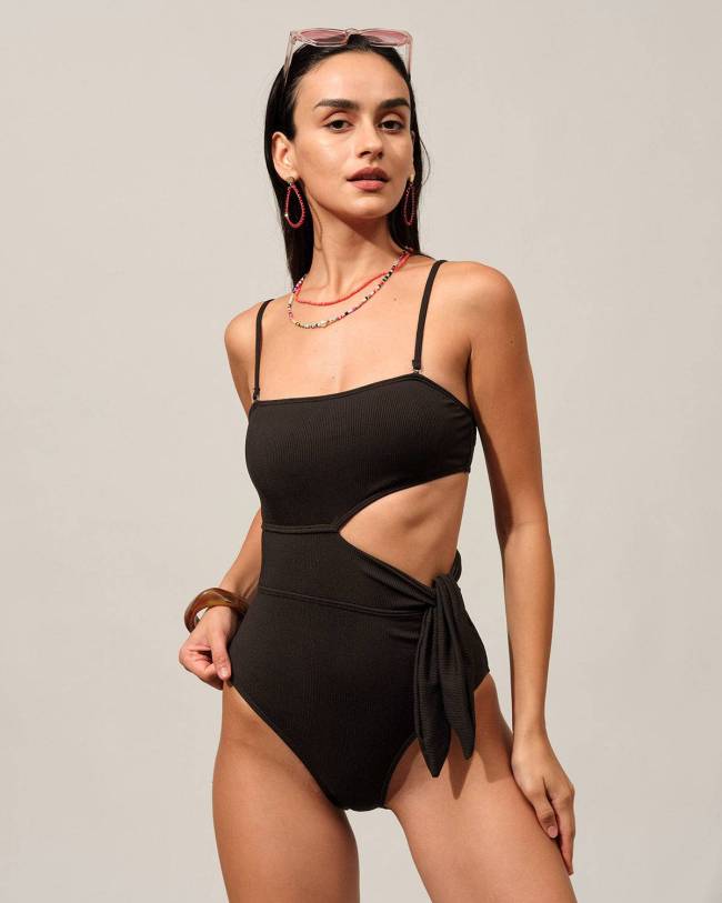 The Cutout Knotted One-Piece Swimsuit