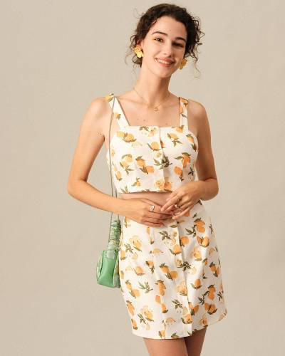 The Fruit Print Cami Skirt Set