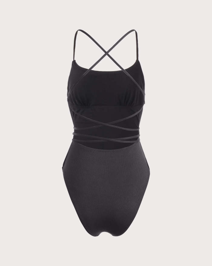 The Black Tie Back One-Piece Swimsuit