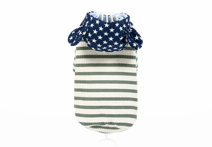 Cat Striped Clothes Cotton Vest Hooodies Basic Apparel For Cats