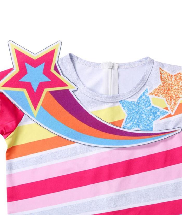 3-10 Years Girls Rainbow Unicorn Catsuit School Play Party Costume