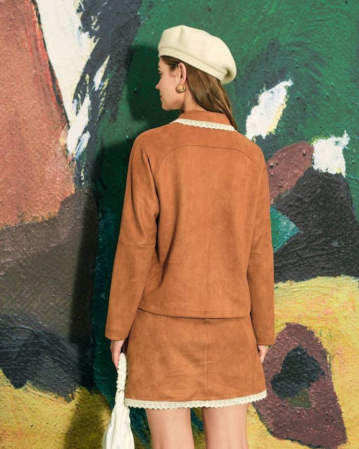 The Lapel Single-Breasted Suede Jacket