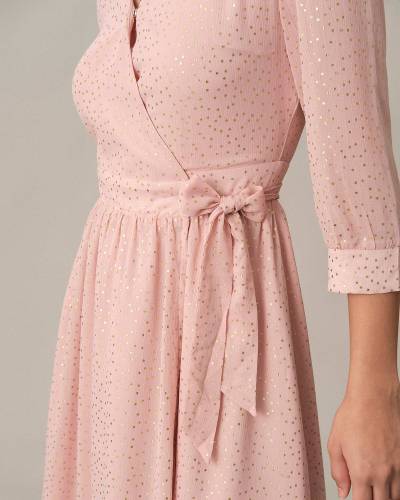 The Ruched Wrap Midi Dress