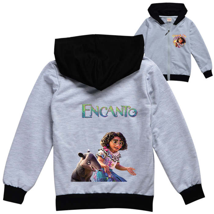 Mirabel Encanto Print Boys Girls Full Zip Up Cotton Hoodie Sweatshirt