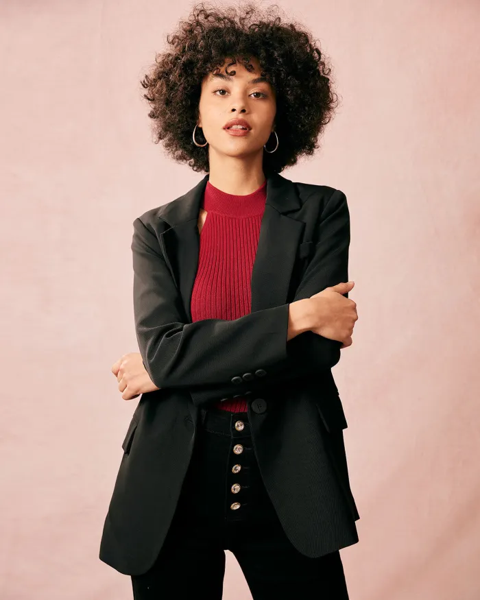 The Black Lapel Single Button Blazer